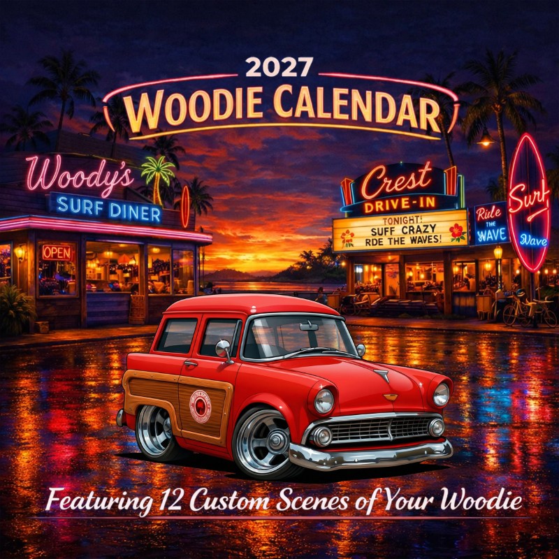 2027 Woodie Neon Calendar 7FAM111-CA