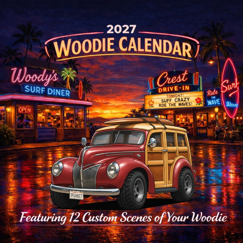 2027 Woodie Neon Calendar 7FUH827-CA
