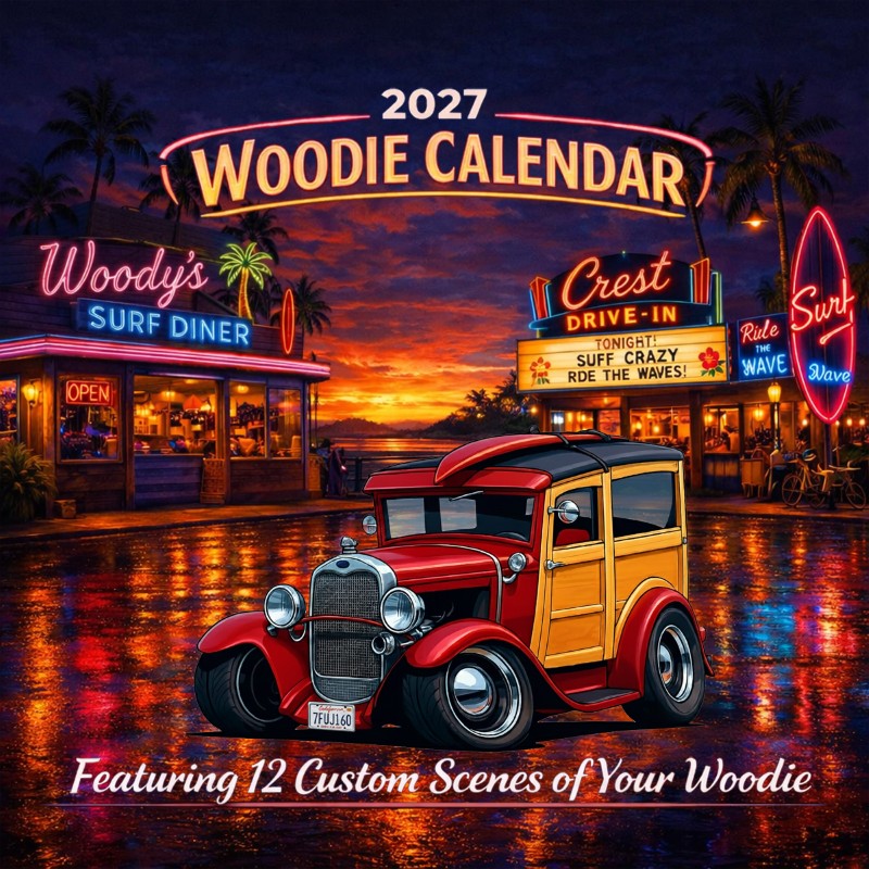 2027 Woodie Neon Calendar 7FUJ160-CA