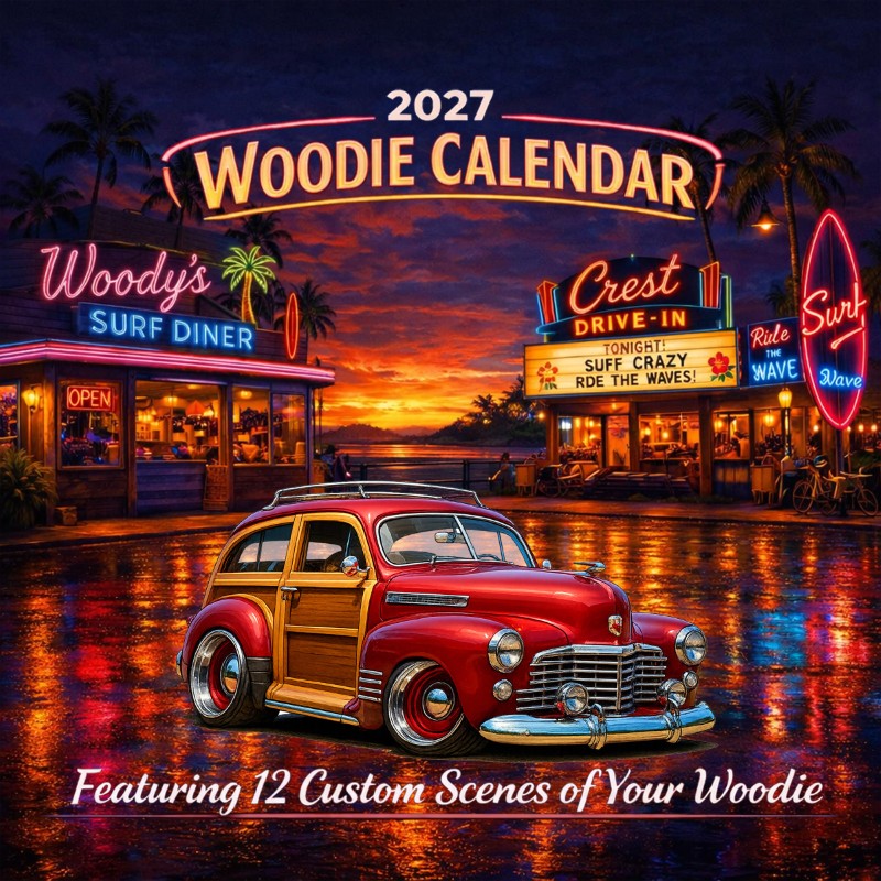 2027 Woodie Neon Calendar 7HIB186-CA