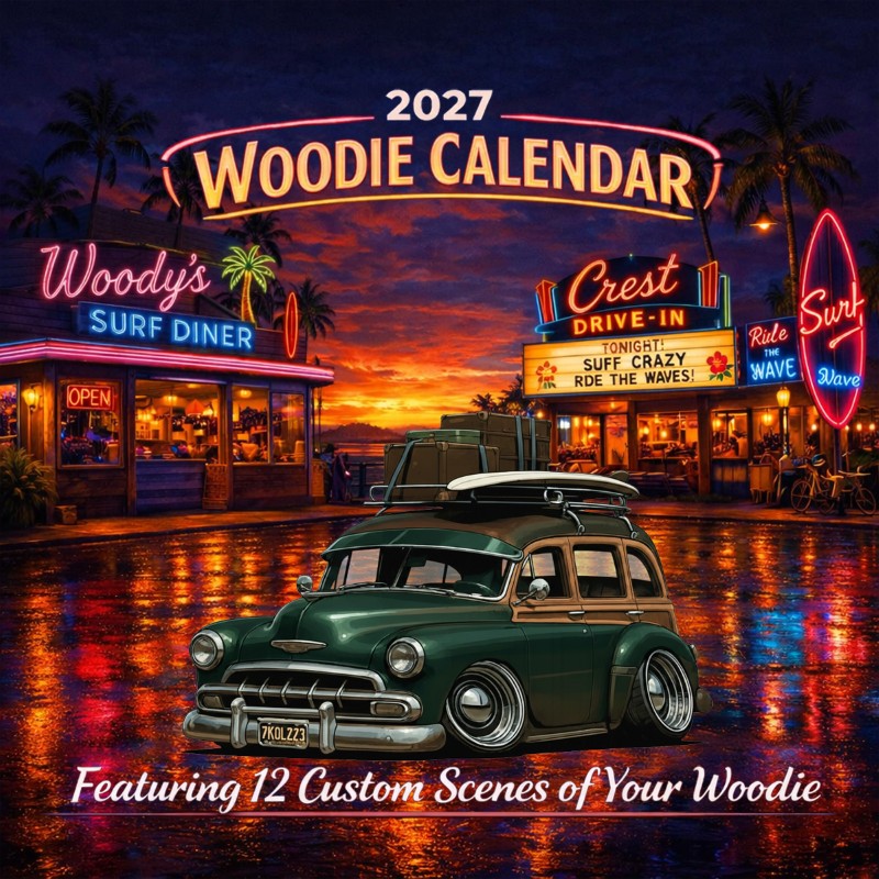 2027 Woodie Neon Calendar 7KOL223-CA