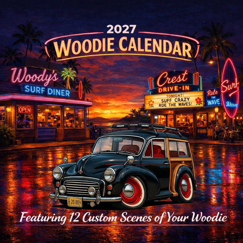 2027 Woodie Neon Calendar 7VFH252-CA