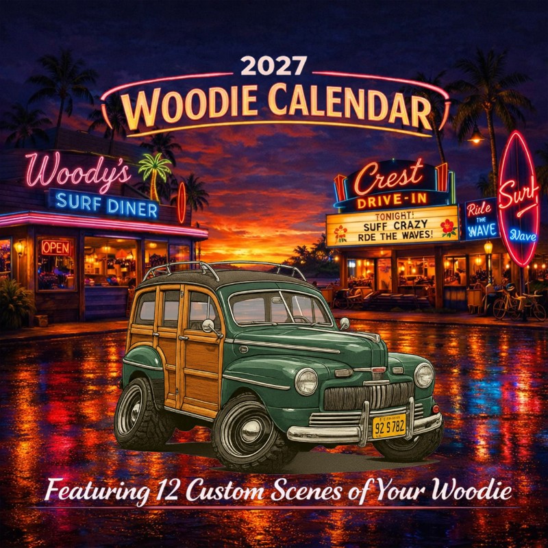 2027 Woodie Neon Calendar 92S782-CA