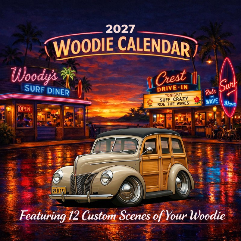 2027 Woodie Neon Calendar 99B111-CA