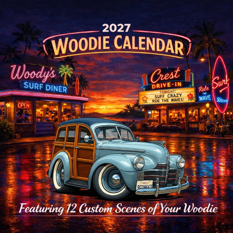 2027 Woodie Neon Calendar 9GQN667-CA