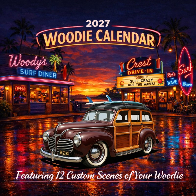 2027 Woodie Neon Calendar 9H2368-CA
