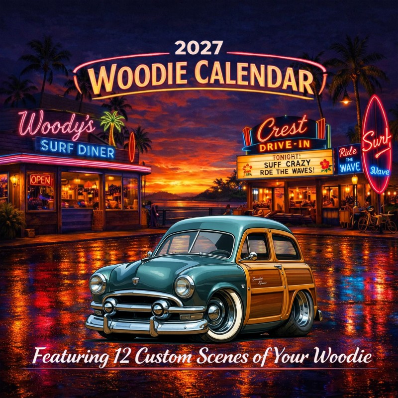 2027 Woodie Neon Calendar BHE7363-AZ