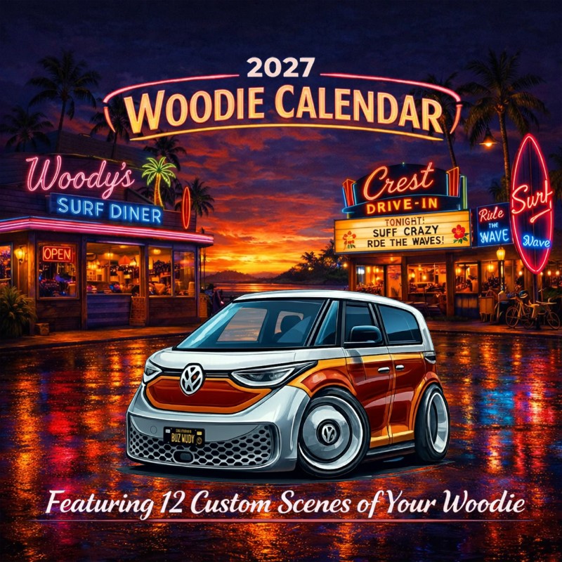 2027 Woodie Neon Calendar BUZWUDY-CA