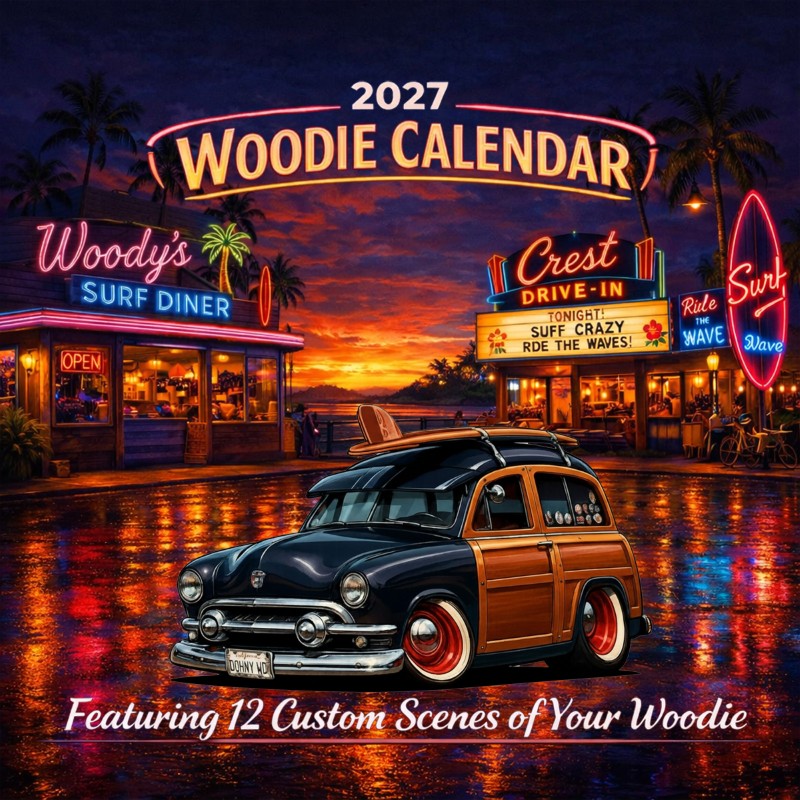 2027 Woodie Neon Calendar DOHNYWD-CA
