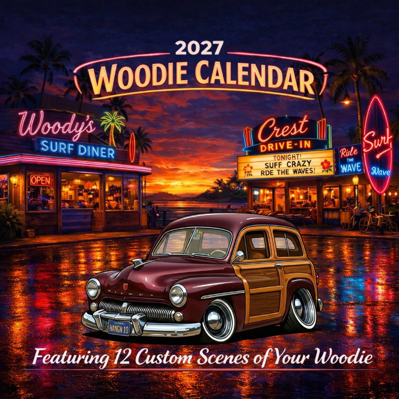 2027 Woodie Neon Calendar HANGN10-CA