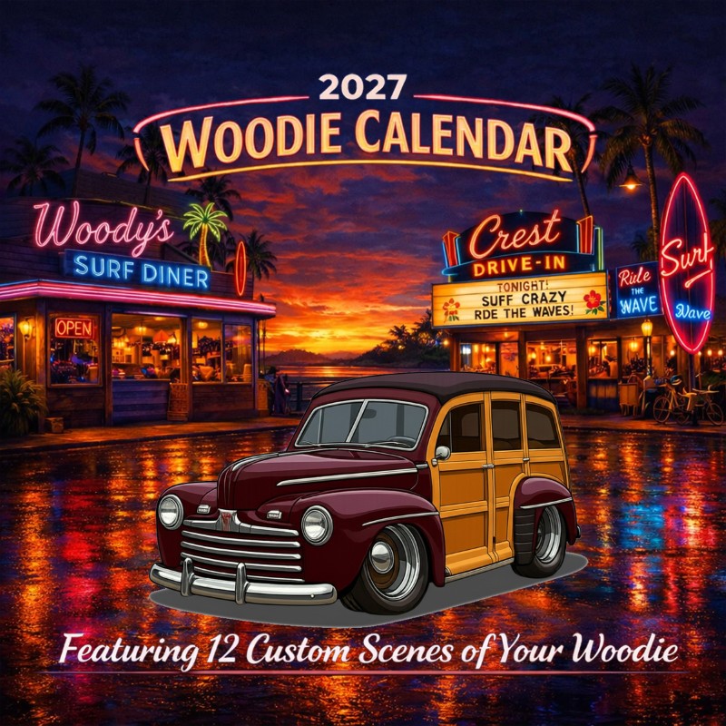 2027 Woodie Neon Calendar OLD46-CA