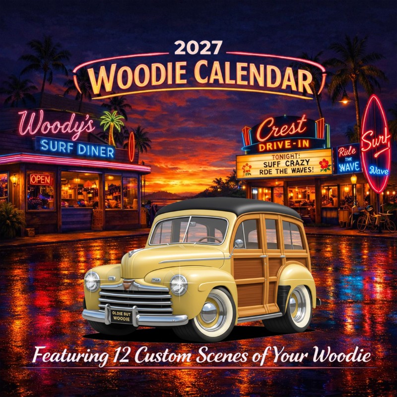 2027 Woodie Neon Calendar OLDIEBUTWOODIE-XX