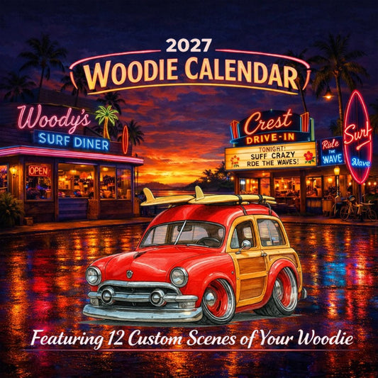 2027 Woodie Neon Calendar OLDSRFR-CA