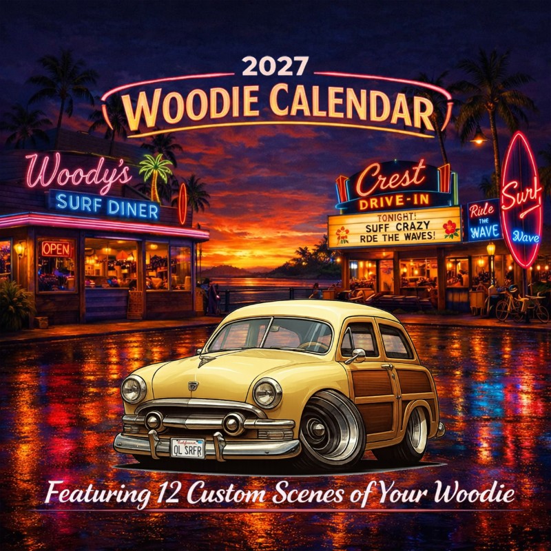 2027 Woodie Neon Calendar OLSRFR-CA