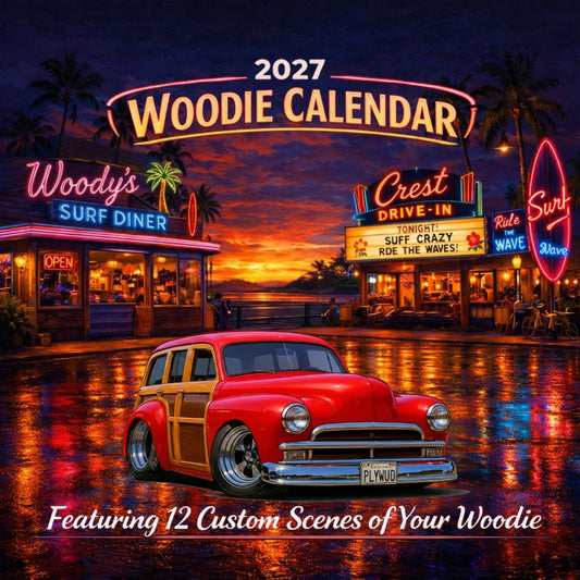 2027 Woodie Neon Calendar PLYWUD-CA