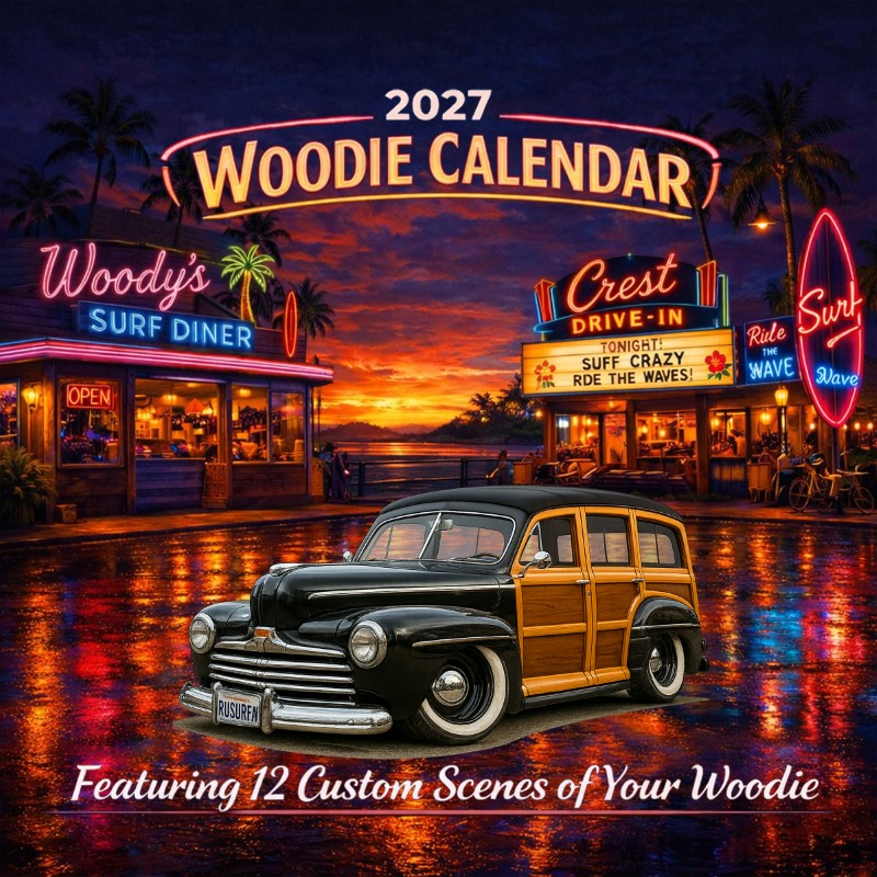 2027 Woodie Neon Calendar RUSURFN-CA