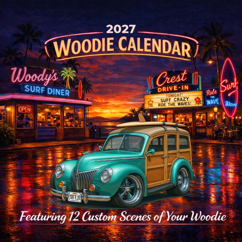 2027 Woodie Neon Calendar SRFRJO-HI