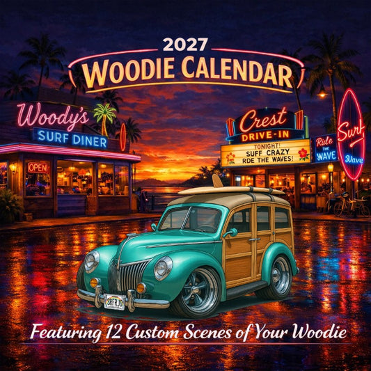 2027 Woodie Neon Calendar SRFRJO-HI