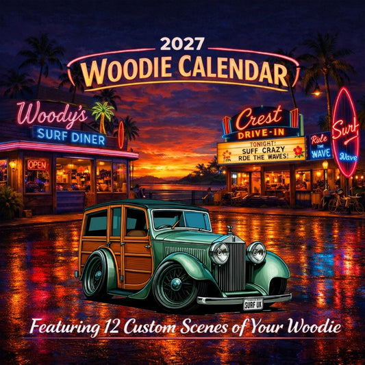 2027 Woodie Neon Calendar SURFUK-CA