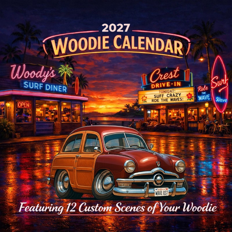 2027 Woodie Neon Calendar WAVEQST-CA
