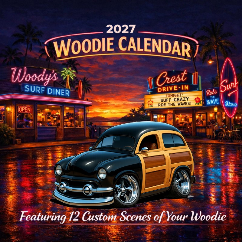2027 Woodie Neon Calendar WDNROD-CA