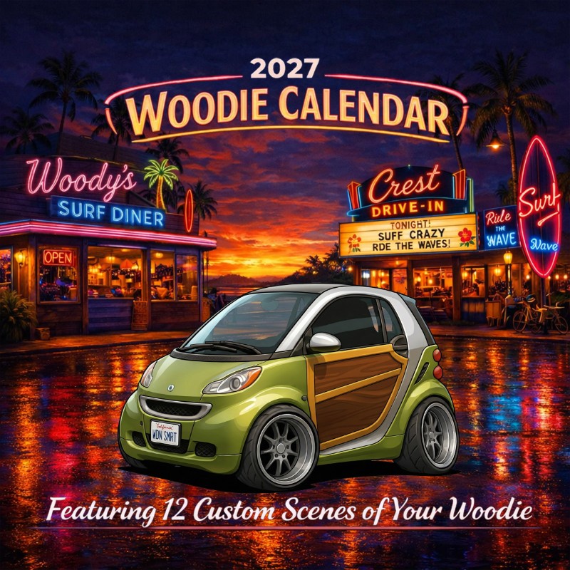 2027 Woodie Neon Calendar WDNSMRT-CA