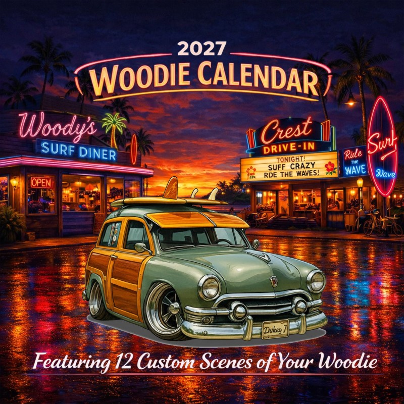 2027 Woodie Neon Calendar WDY51-CA