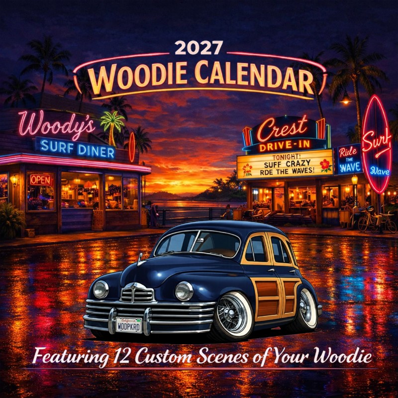 2027 Woodie Neon Calendar WODPKRD-CA