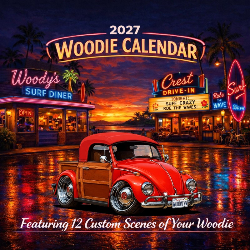 2027 Woodie Neon Calendar WOODNVW-CA