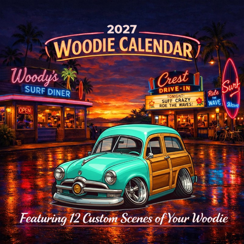 2027 Woodie Neon Calendar WOODSUV-CA
