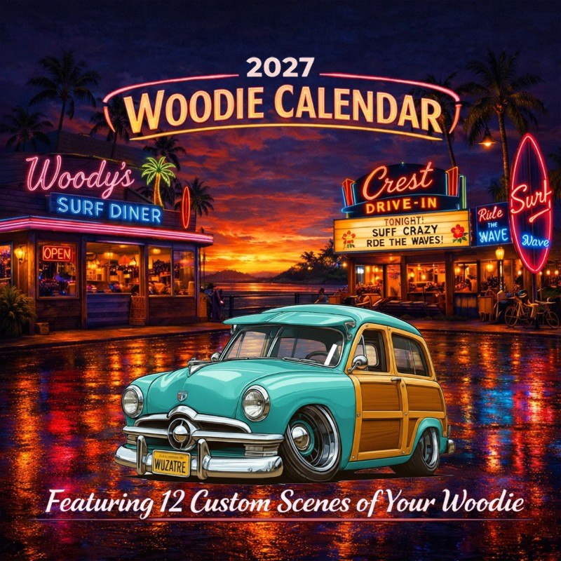 2027 Woodie Neon Calendar WUZATRE-CA