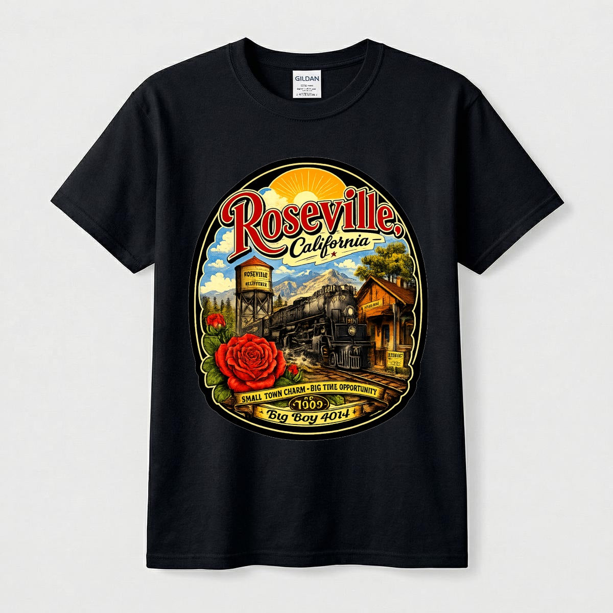 Roseville Big Boy Locomotive | Gildan 5000 Men's T-Shirt