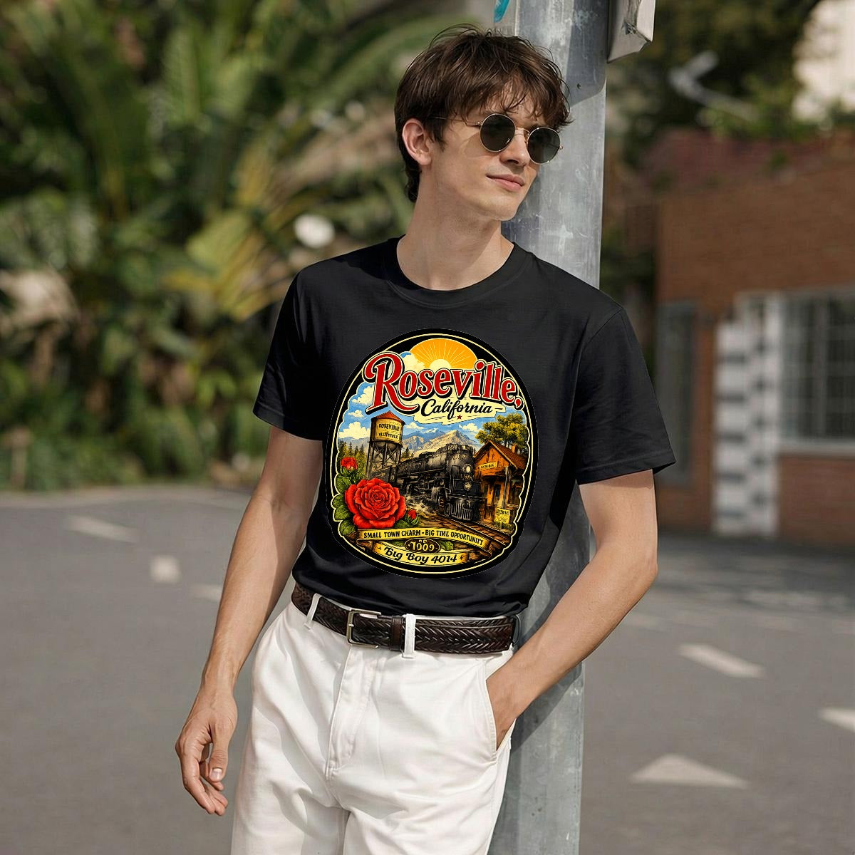Roseville Big Boy Locomotive | Gildan 5000 Men's T-Shirt