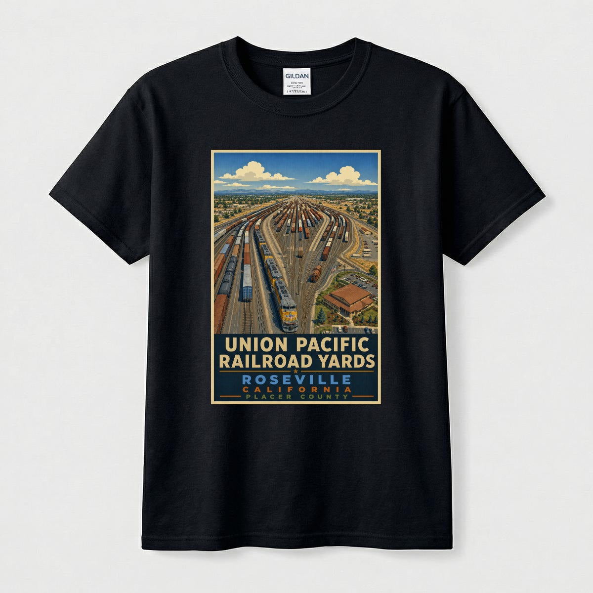 Roseville Union Pacific Railyard | Gildan 5000 Men's T-Shirt