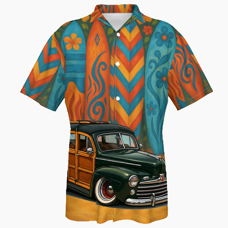 25R667 (CA) Hawaiian Shirt - Surfboard