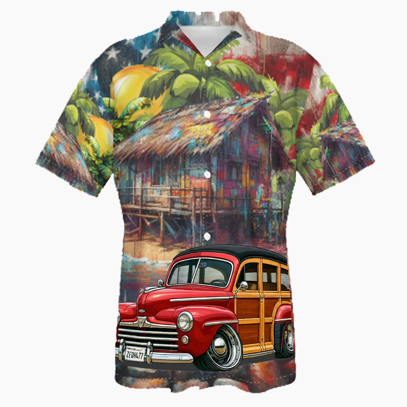 2EQH477 (CA) Hawaiian Shirt - Patriotic