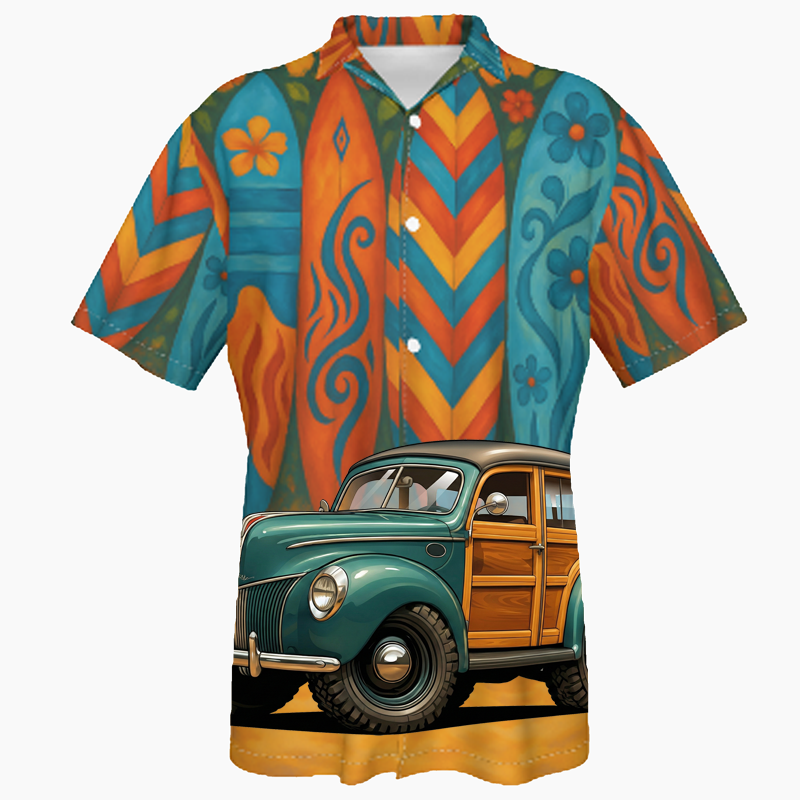 2K1472 (CA) Hawaiian Shirt - Surfboard