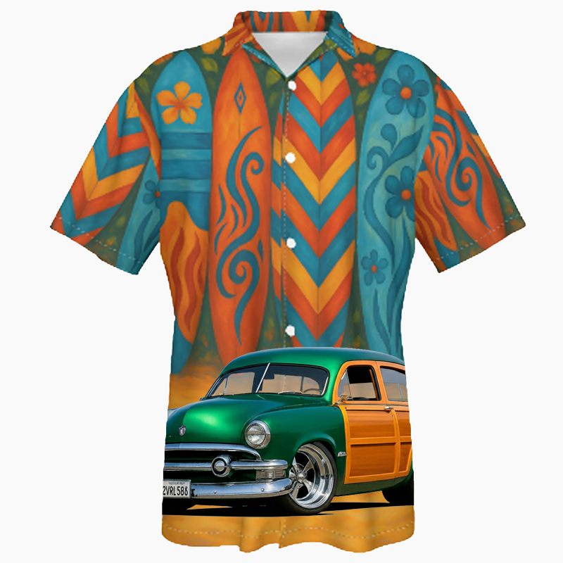 2VRL586 (CA) Hawaiian Shirt - Surfboard