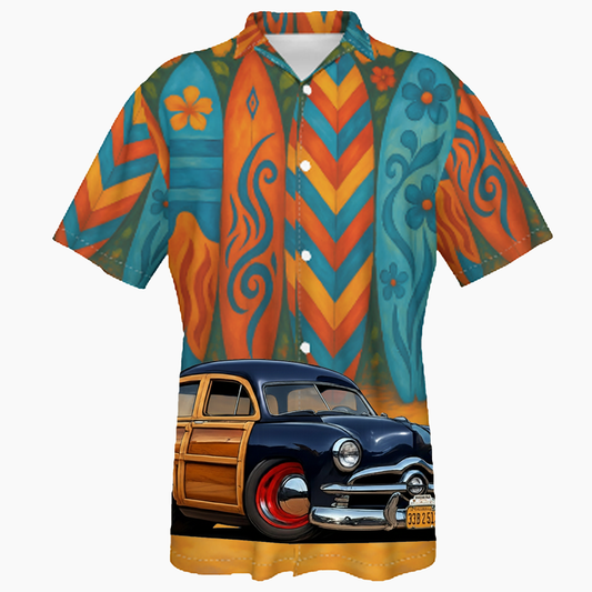 33B2513 (CA) Hawaiian Shirt - Surfboard