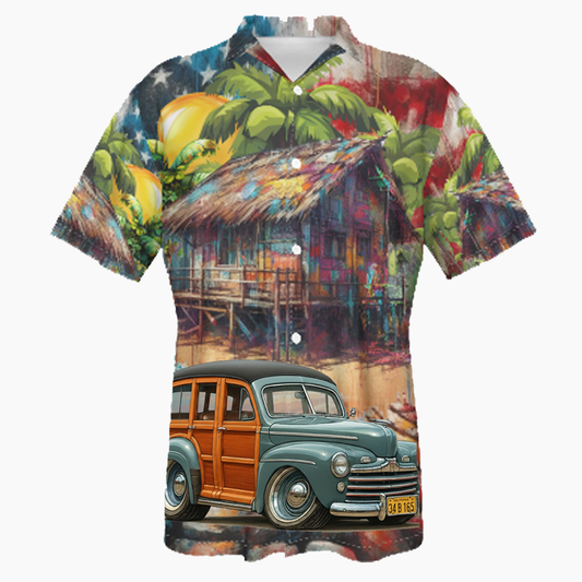 34B165 (CA) Hawaiian Shirt - Patriotic