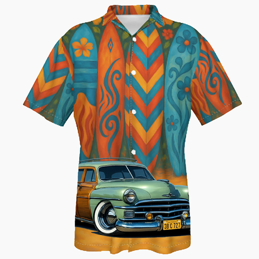 38C727 (CA) Hawaiian Shirt - Surfboard