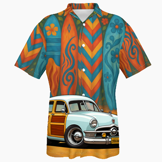 39B6840 (CA) Hawaiian Shirt - Surfboard