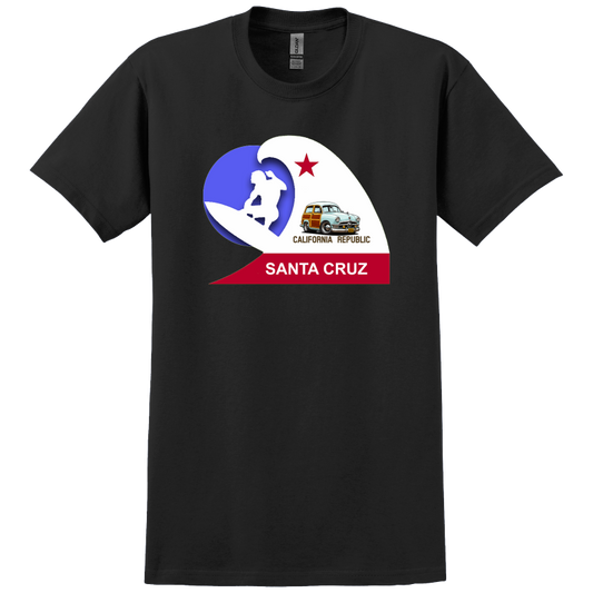 39B6840 (CA) T-Shirt WoW Santa Cruz California Surfer