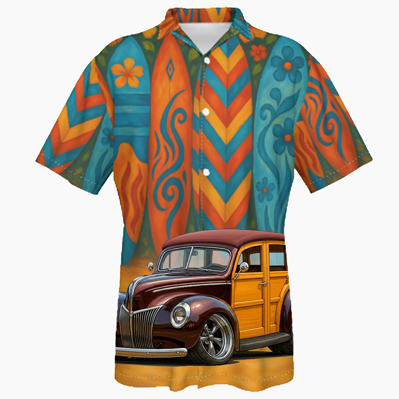 39WOODY (CA) Hawaiian Shirt - Surfboard