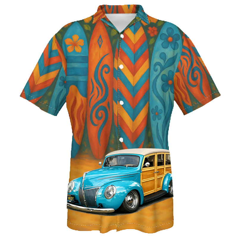 39WUDY (CA) Hawaiian Shirt - Surfboard