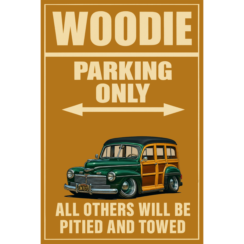 3N7373 (CA) Sign - Woodie Parking Only