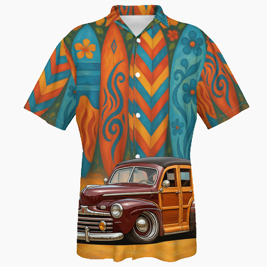 3P3449 (CA) Hawaiian Shirt - Surfboard