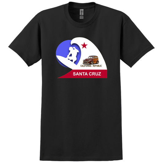 3P3449 (CA) T-Shirt WoW Santa Cruz California Surfer