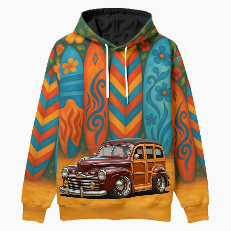 3P3449 (CA) Woodie Hoodie - Surfboard