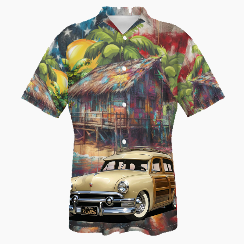 3S16056 (CA) Hawaiian Shirt - Patriotic